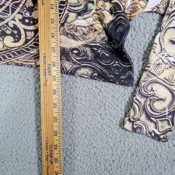 Blush Cropped Pullover Top Women's Size M Leopard Tiger Stretch Long Sleeve USA - Picture 9 of 9